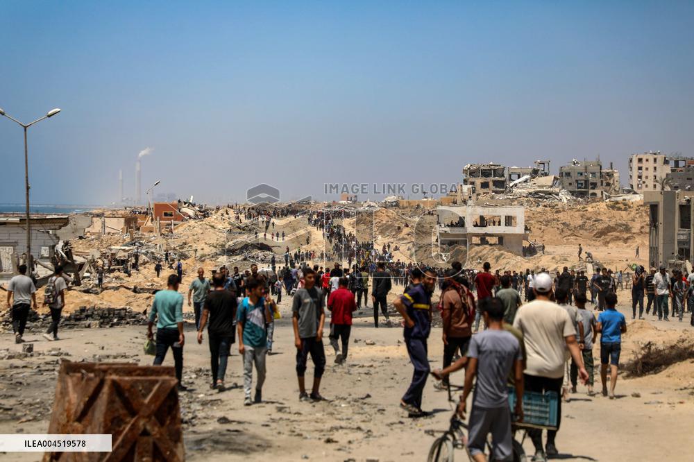 UN Humanitarian Aid for Palestinian Refugees - Gaza City