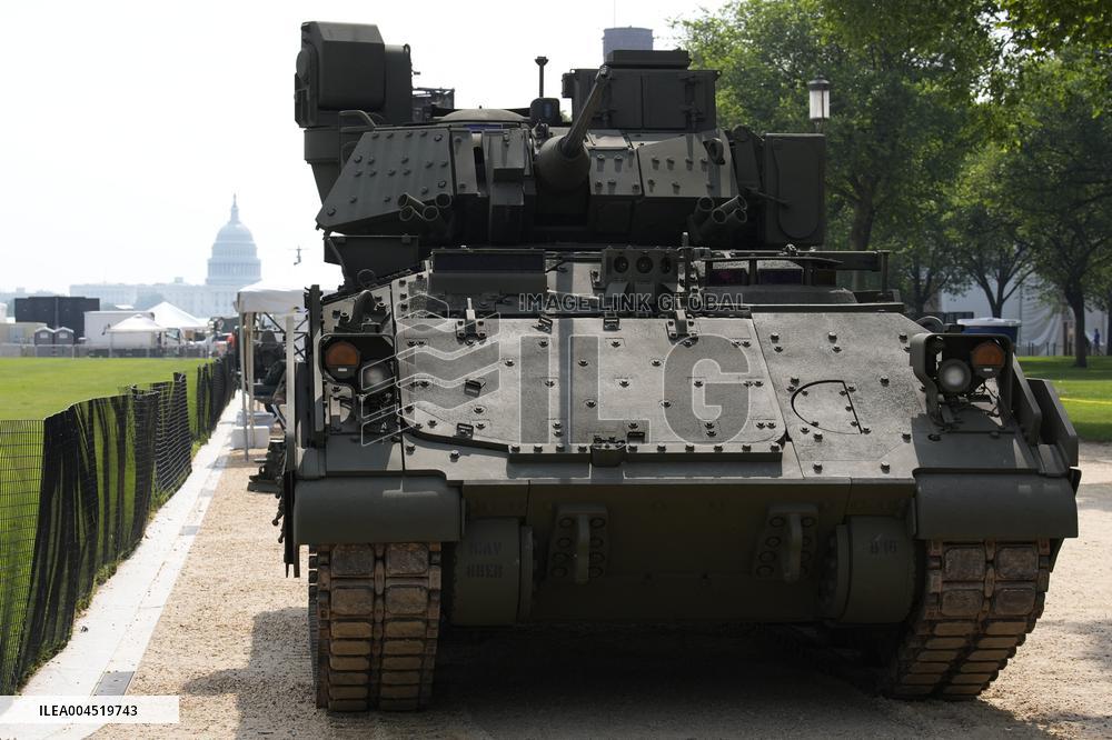 Saturday military parade preparartions - Washington