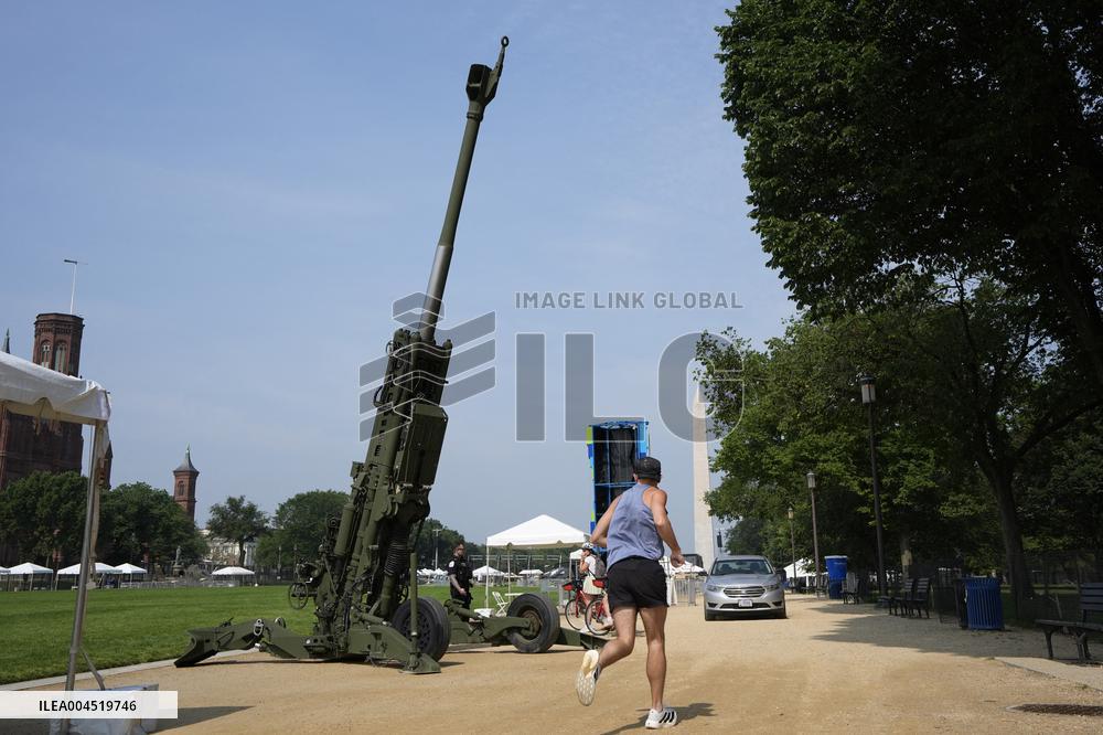 Saturday military parade preparartions - Washington