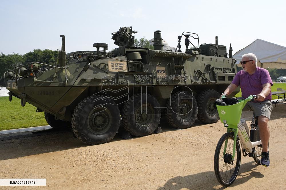 Saturday military parade preparartions - Washington