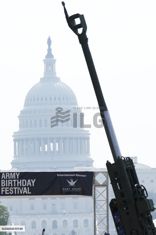 Saturday military parade preparartions - Washington