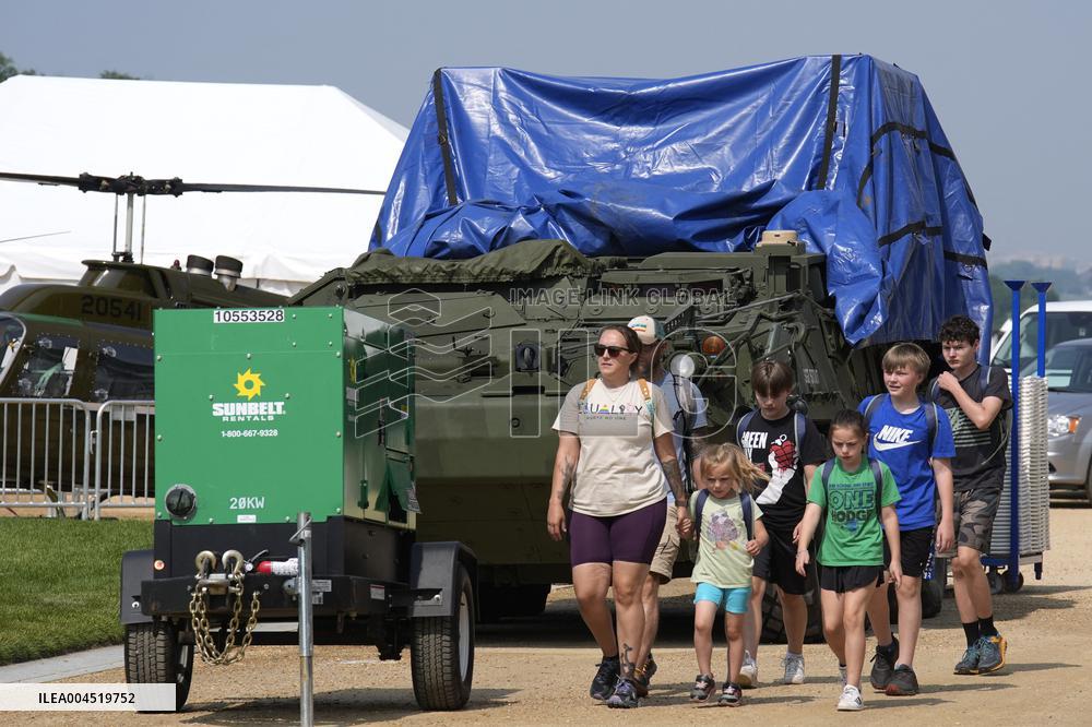 Saturday military parade preparartions - Washington
