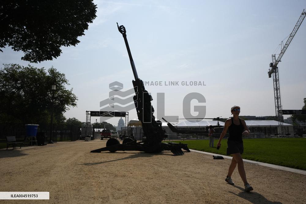 Saturday military parade preparartions - Washington