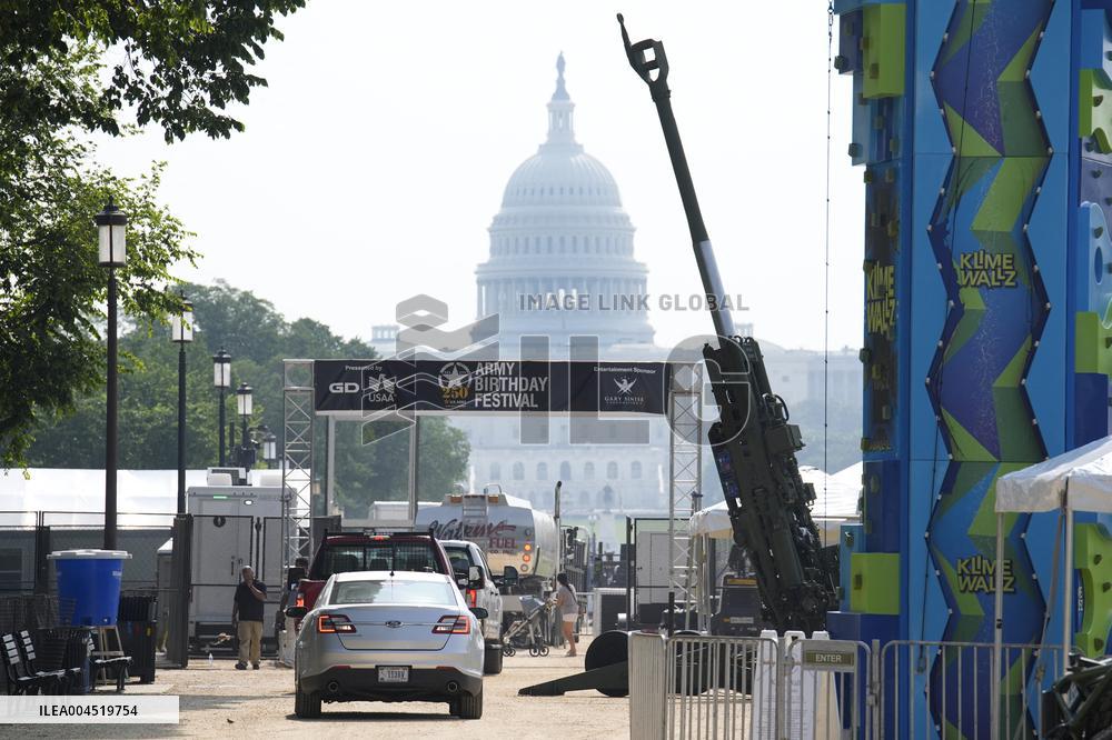 Saturday military parade preparartions - Washington