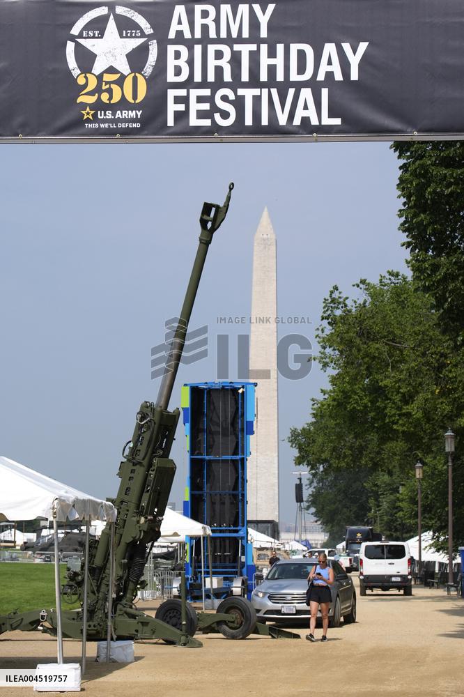 Saturday military parade preparartions - Washington