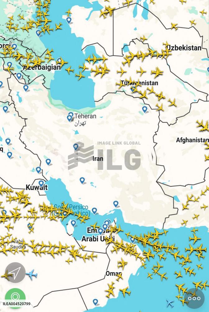 Civilian Flights Abandon the Airspace Above Iran