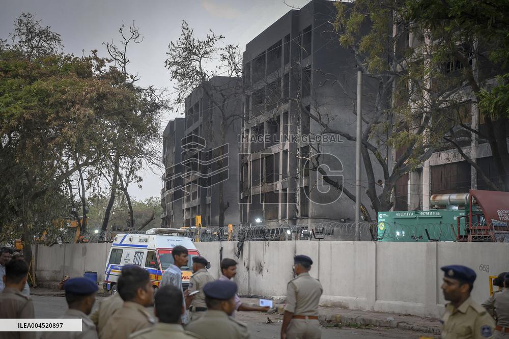 Aftermath of Indian Airplane Crash - India