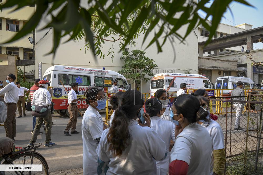 Aftermath of Indian Airplane Crash - India