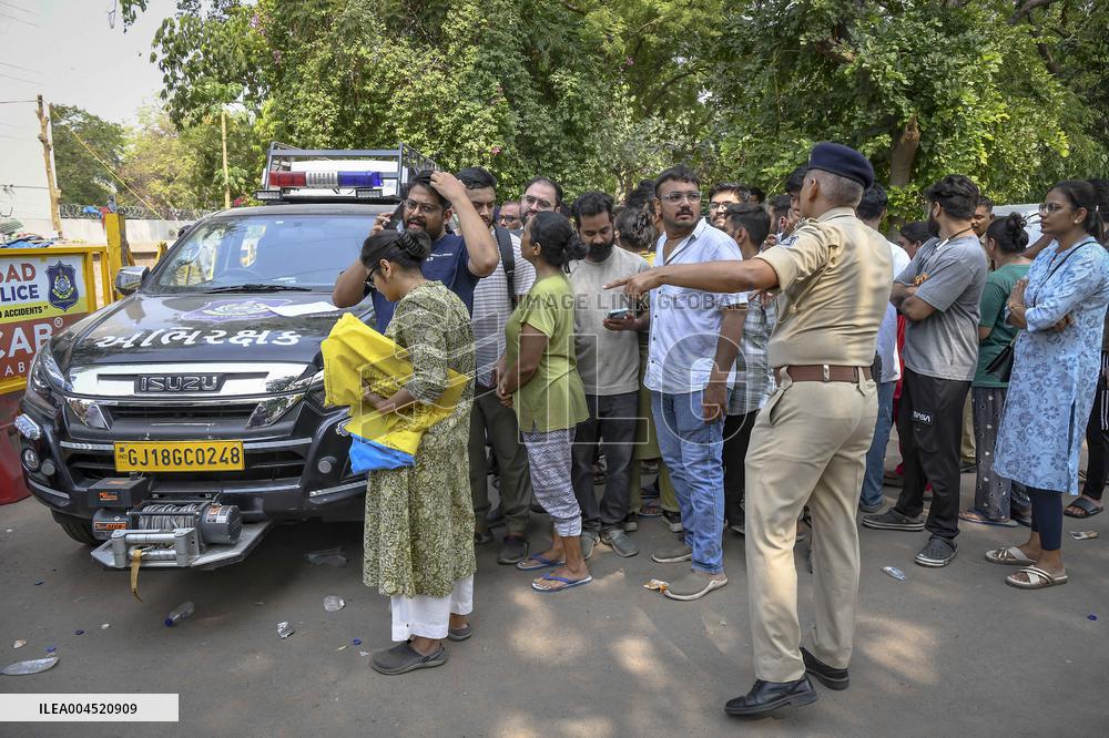 Aftermath of Indian Airplane Crash - India