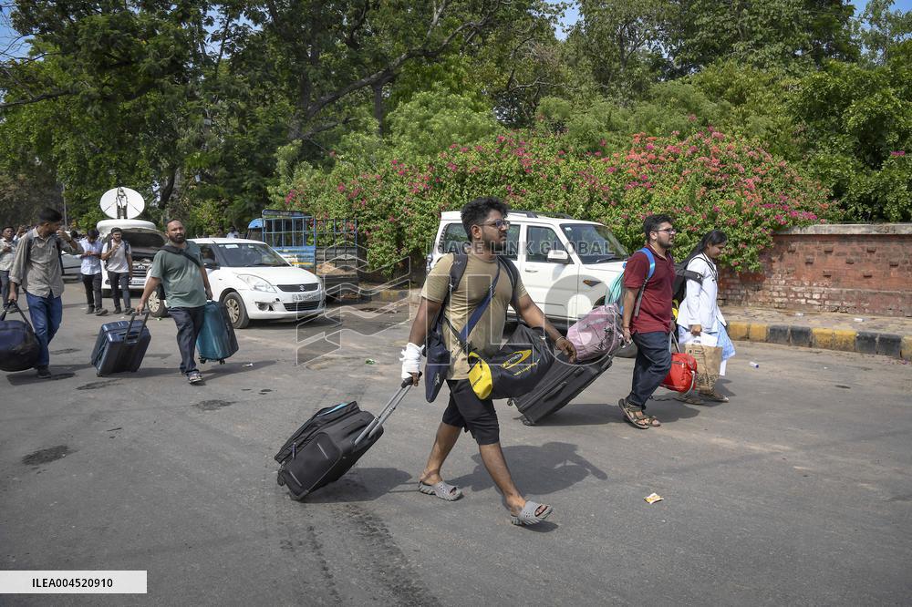 Aftermath of Indian Airplane Crash - India