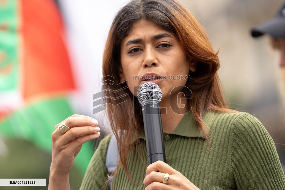 Pro-Palestinian demonstration with Rima Hassan - Paris AJ