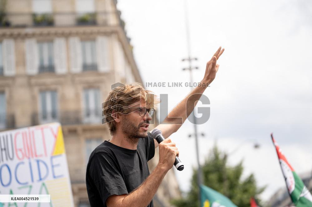 Pro-Palestinian demonstration with Rima Hassan - Paris AJ