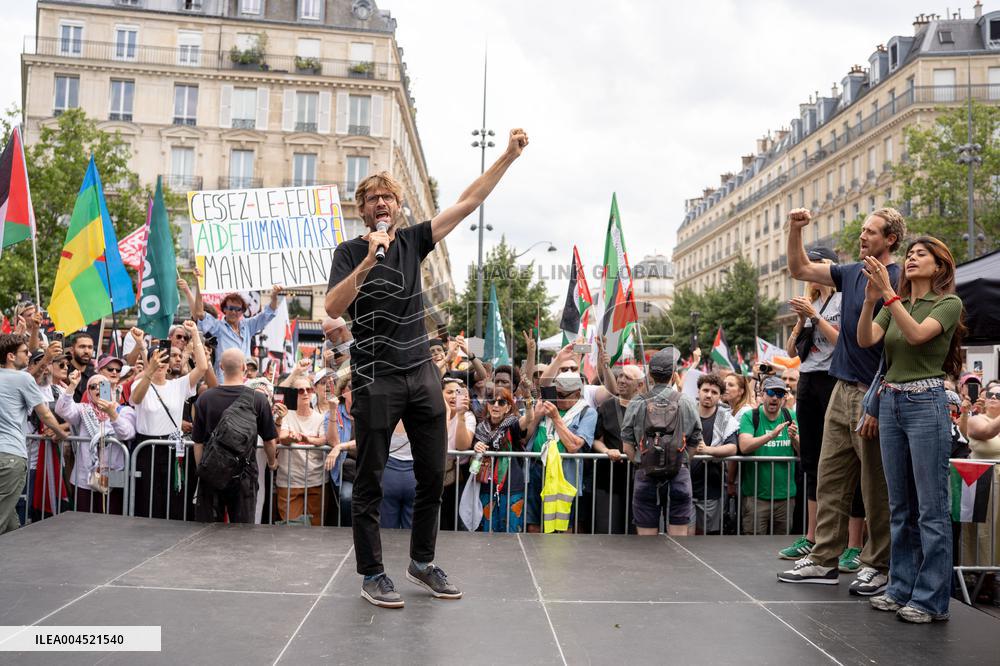 Pro-Palestinian demonstration with Rima Hassan - Paris AJ