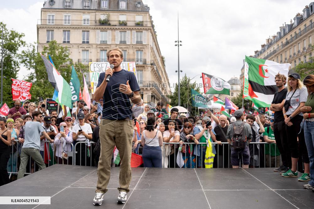 Pro-Palestinian demonstration with Rima Hassan - Paris AJ