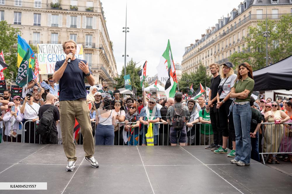 Pro-Palestinian demonstration with Rima Hassan - Paris AJ