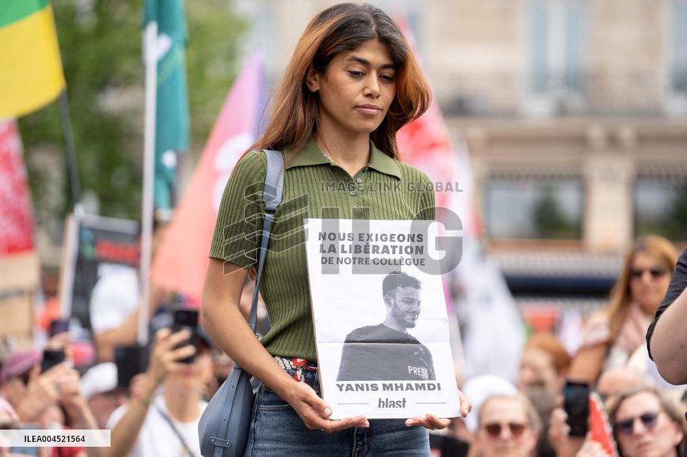 Pro-Palestinian demonstration with Rima Hassan - Paris AJ