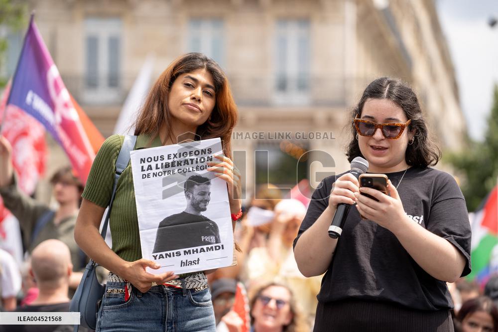 Pro-Palestinian demonstration with Rima Hassan - Paris AJ