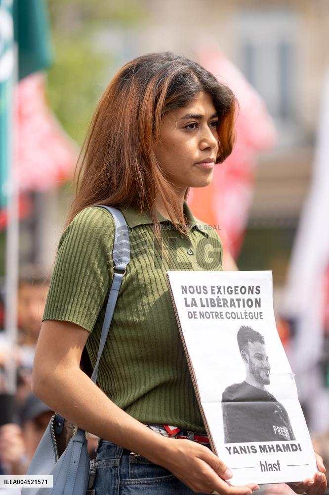 Pro-Palestinian demonstration with Rima Hassan - Paris AJ