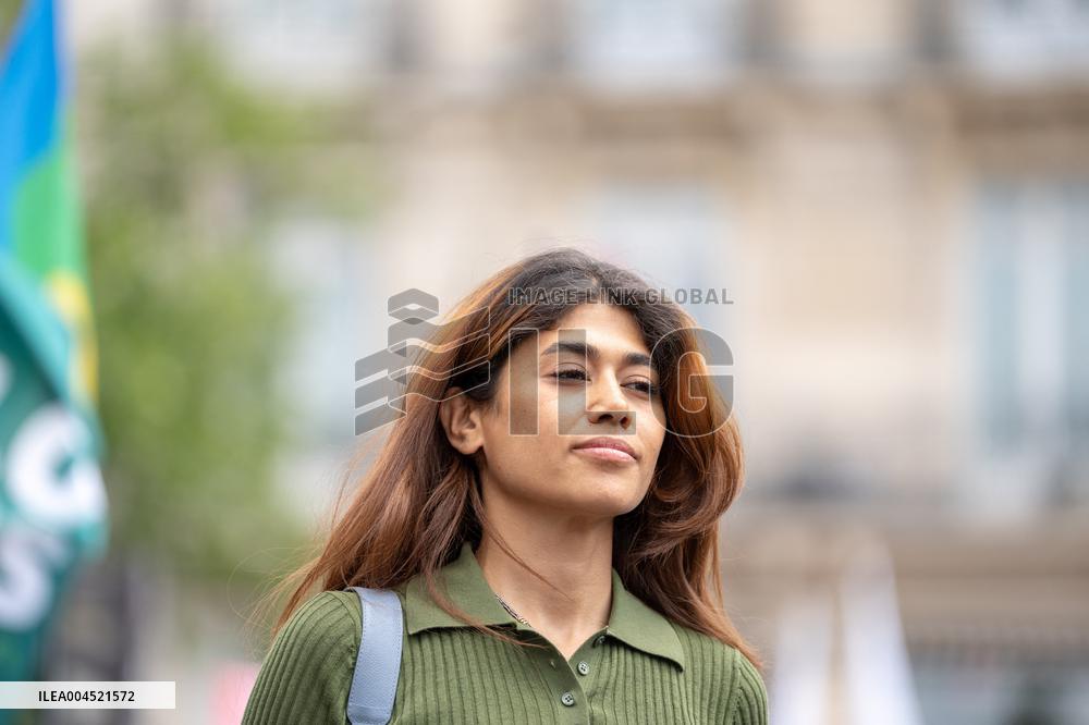 Pro-Palestinian demonstration with Rima Hassan - Paris AJ