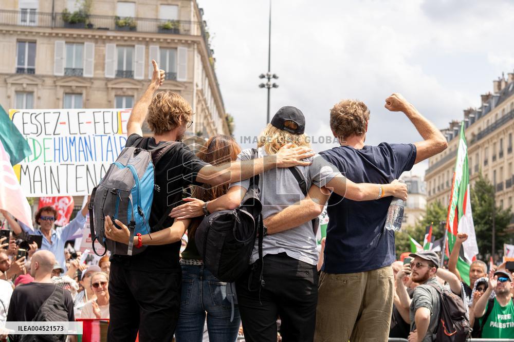 Pro-Palestinian demonstration with Rima Hassan - Paris AJ