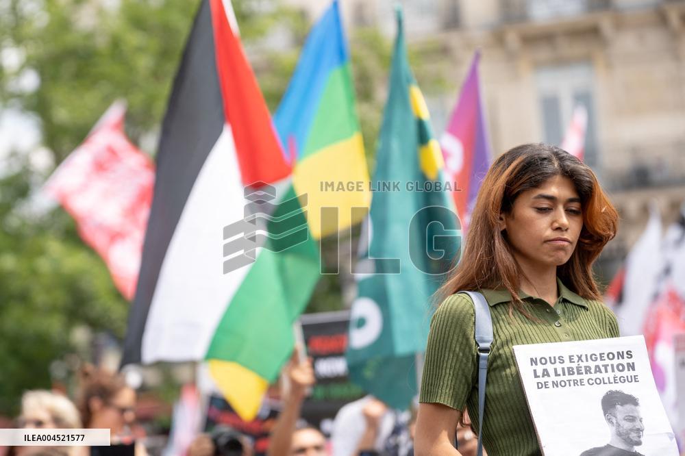Pro-Palestinian demonstration with Rima Hassan - Paris AJ