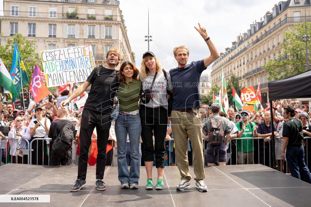Pro-Palestinian demonstration with Rima Hassan - Paris AJ
