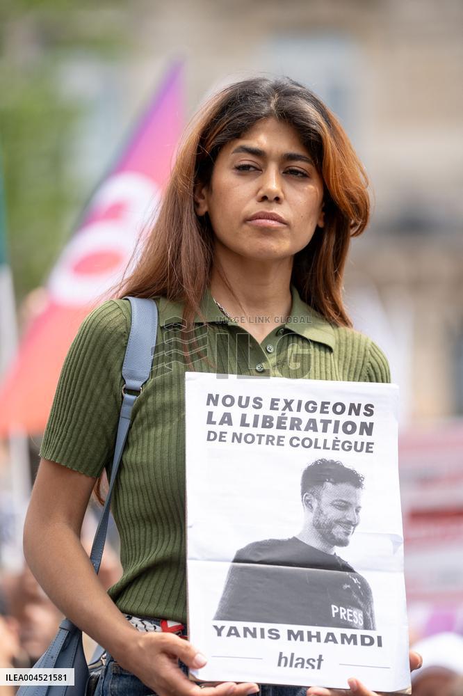 Pro-Palestinian demonstration with Rima Hassan - Paris AJ