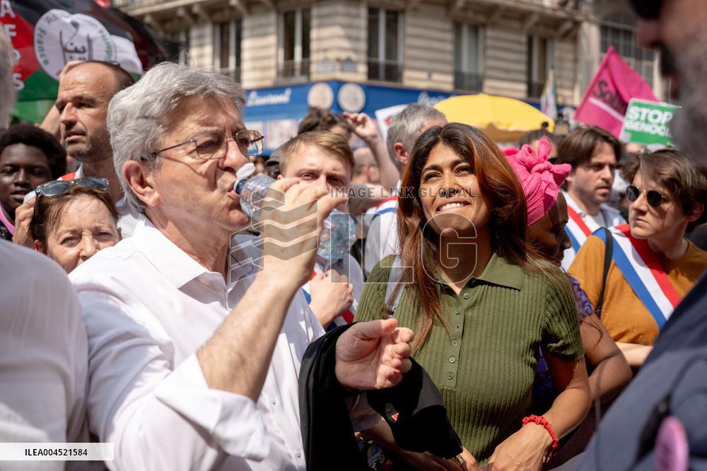 Pro-Palestinian demonstration with Rima Hassan - Paris AJ