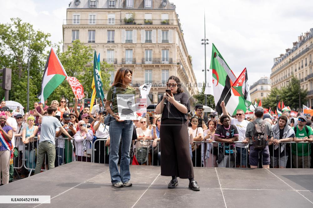 Pro-Palestinian demonstration with Rima Hassan - Paris AJ