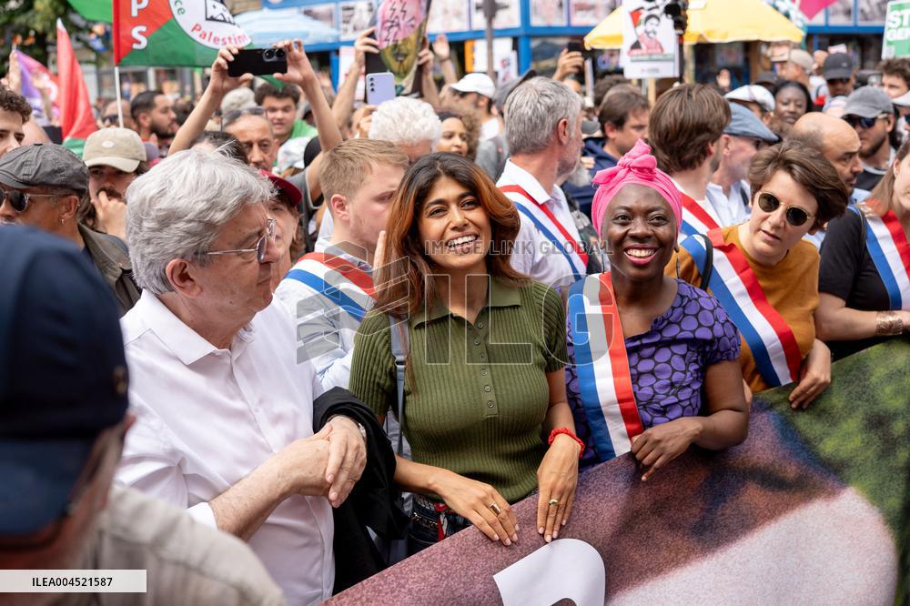 Pro-Palestinian demonstration with Rima Hassan - Paris AJ