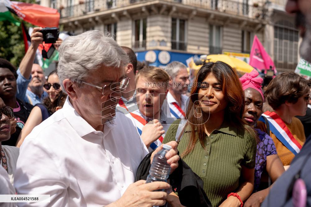 Pro-Palestinian demonstration with Rima Hassan - Paris AJ