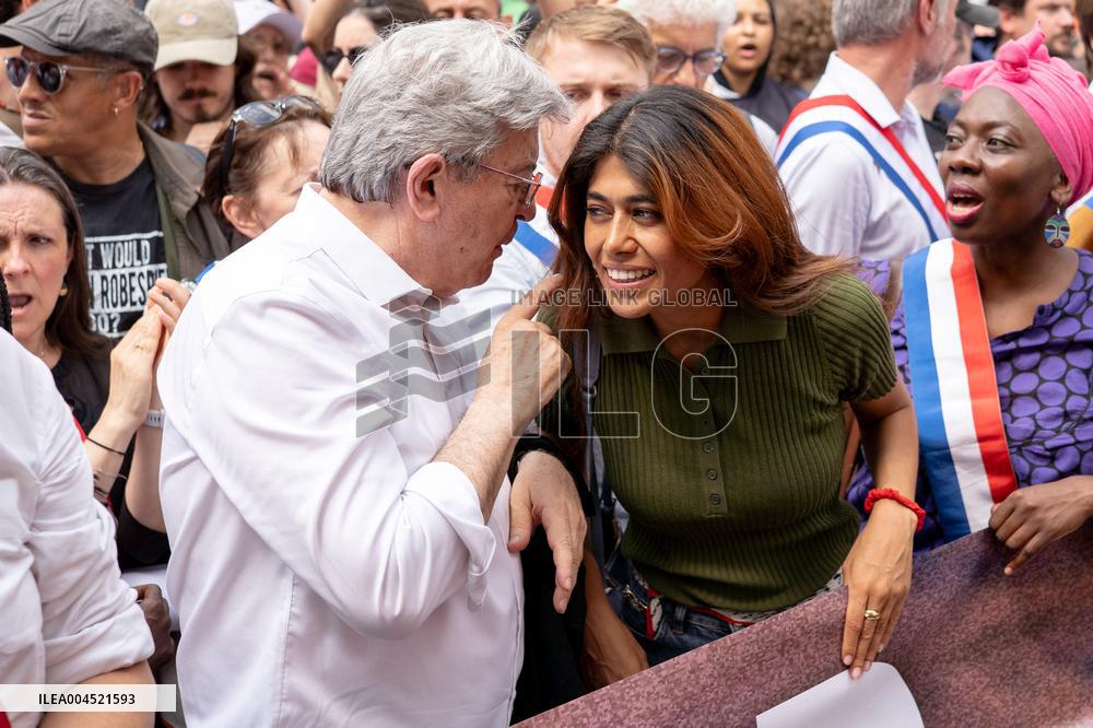 Pro-Palestinian demonstration with Rima Hassan - Paris AJ