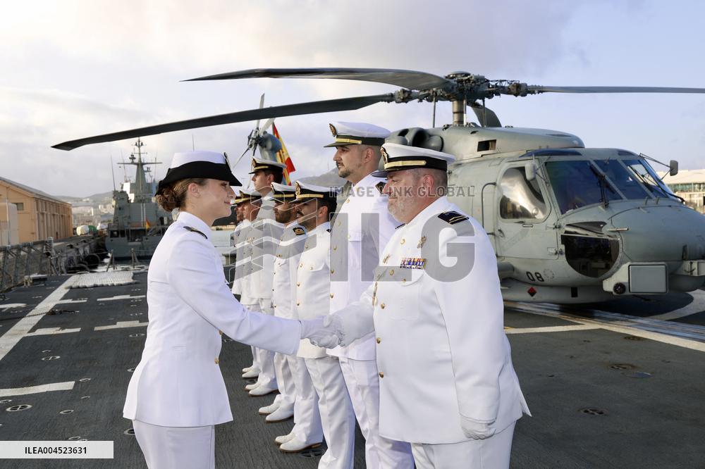 Princess Leonor on board Blas de Lezo - Las Palmas