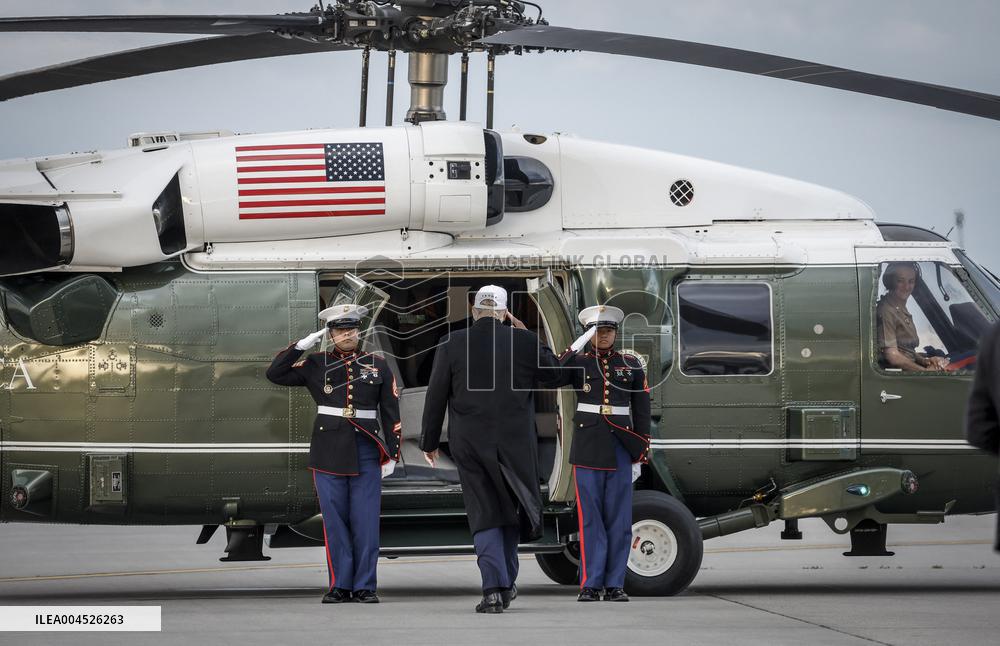 G7 Summit - President Trump Arrives In Calgary