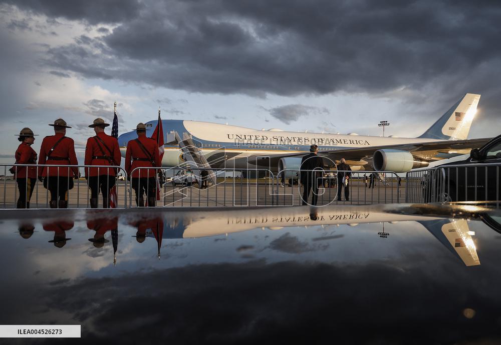 G7 Summit - President Trump Arrives In Calgary
