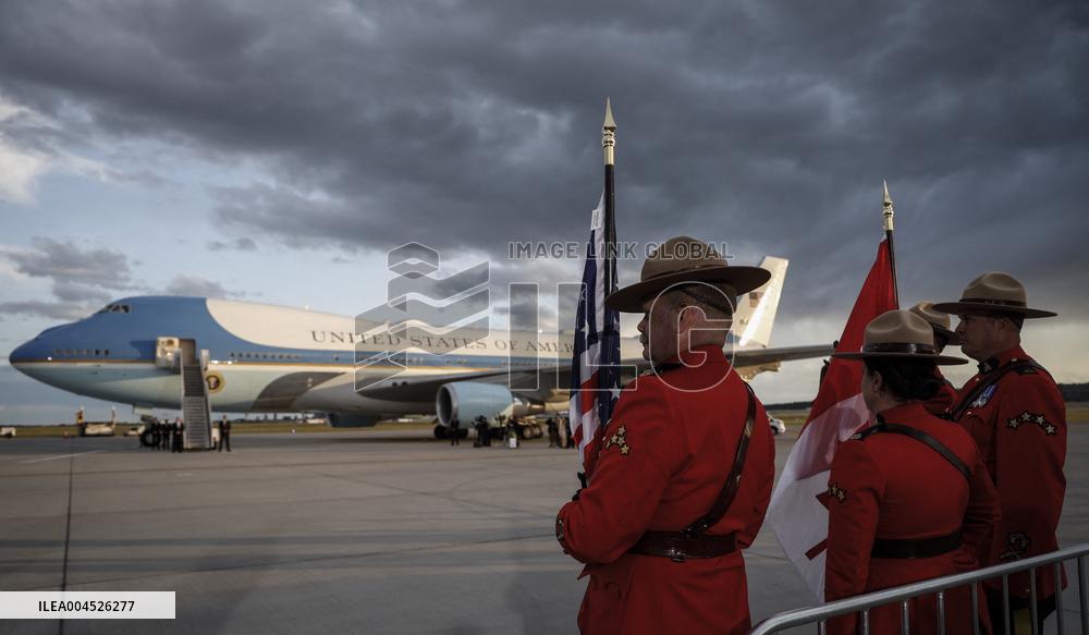 G7 Summit - President Trump Arrives In Calgary
