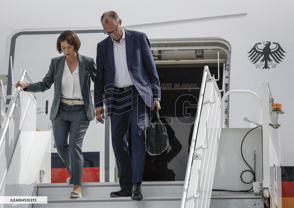 G7 Summit - Friedrich Merz Arrives In Calgary