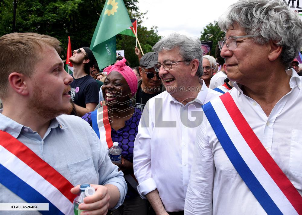 Pro-Palestinian demonstration with Rima Hassan - Paris
