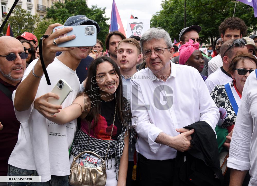 Pro-Palestinian demonstration with Rima Hassan - Paris