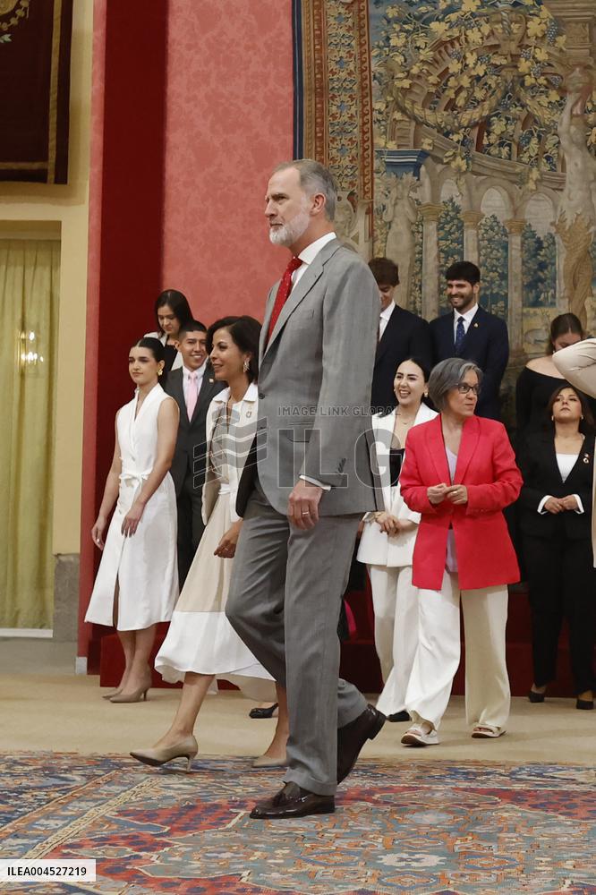 King Felipe VI Receives Young Ibero-American Leaders - Madrid