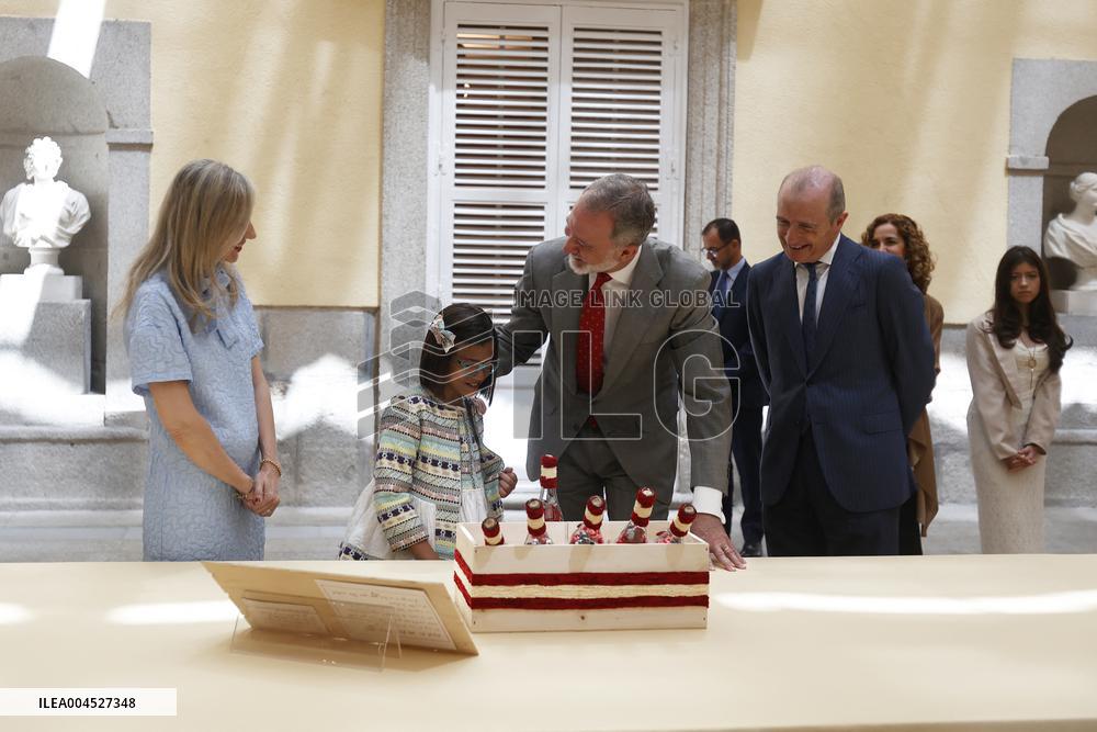 King Felipe Meets Winners of 43rd What Is a King for You School Contest - Madrid