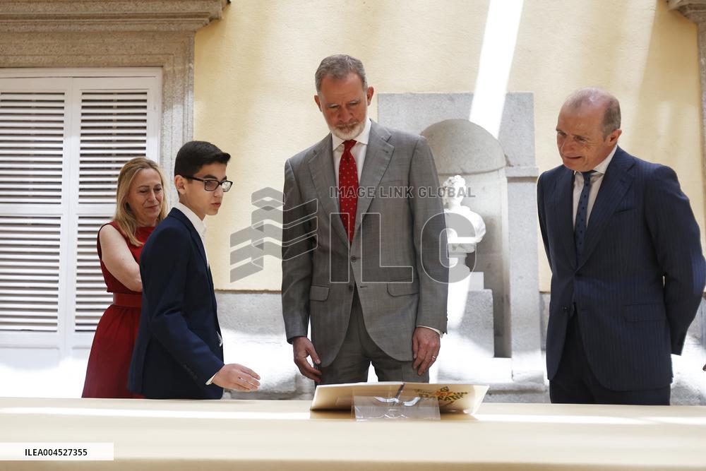 King Felipe Meets Winners of 43rd What Is a King for You School Contest - Madrid