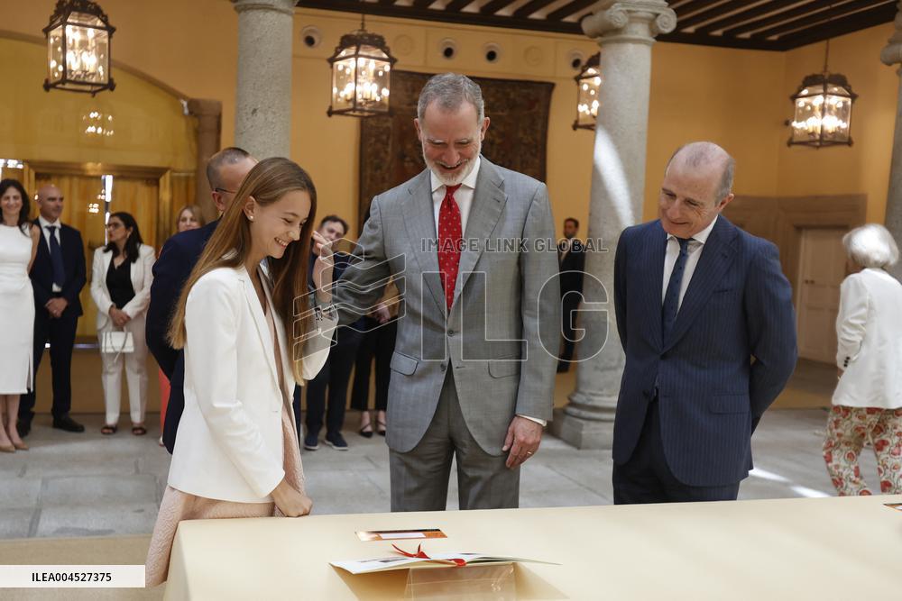 King Felipe Meets Winners of 43rd What Is a King for You School Contest - Madrid