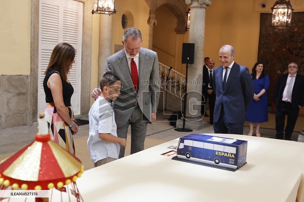 King Felipe Meets Winners of 43rd What Is a King for You School Contest - Madrid