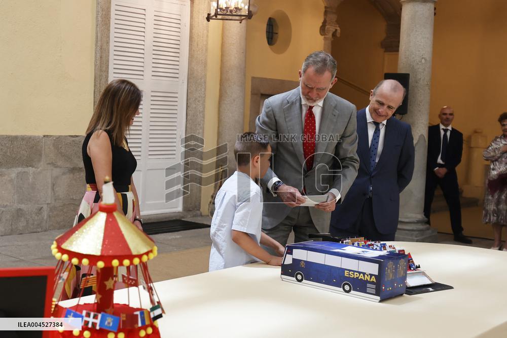 King Felipe Meets Winners of 43rd What Is a King for You School Contest - Madrid