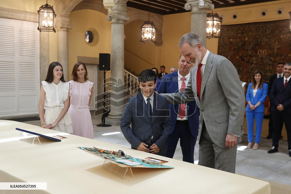 King Felipe Meets Winners of 43rd What Is a King for You School Contest - Madrid
