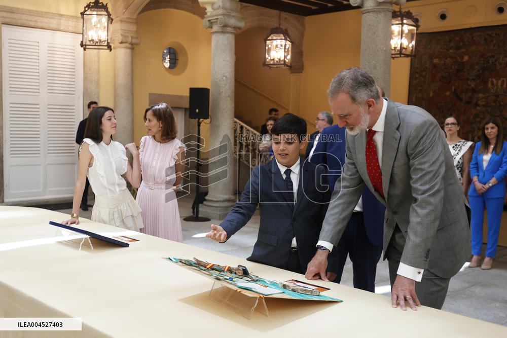 King Felipe Meets Winners of 43rd What Is a King for You School Contest - Madrid