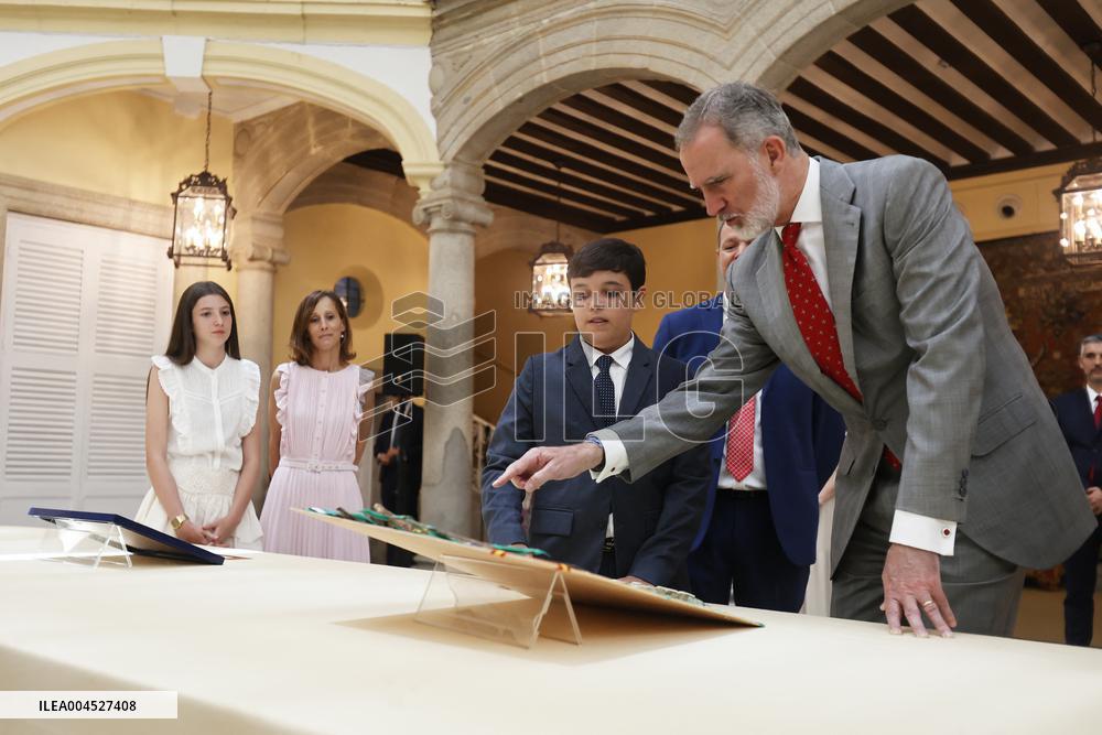 King Felipe Meets Winners of 43rd What Is a King for You School Contest - Madrid