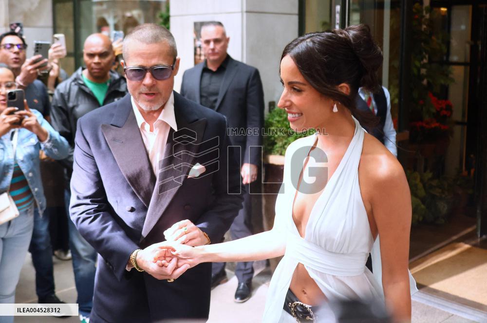 Brad Pitt And Ines De Ramon Out - NYC