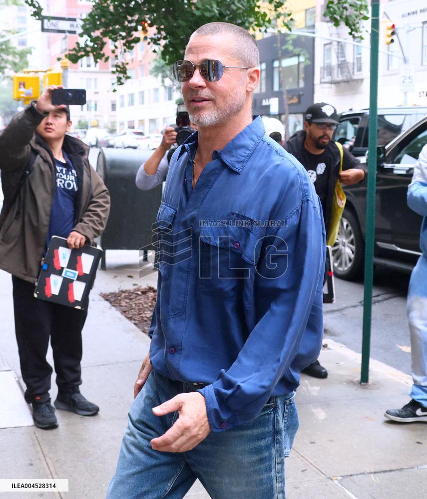 Brad Pitt And Ines De Ramon Out - NYC